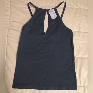 NWT Chic Ribbed Black Suzette Camisole w/ Keyhole Cutout OS